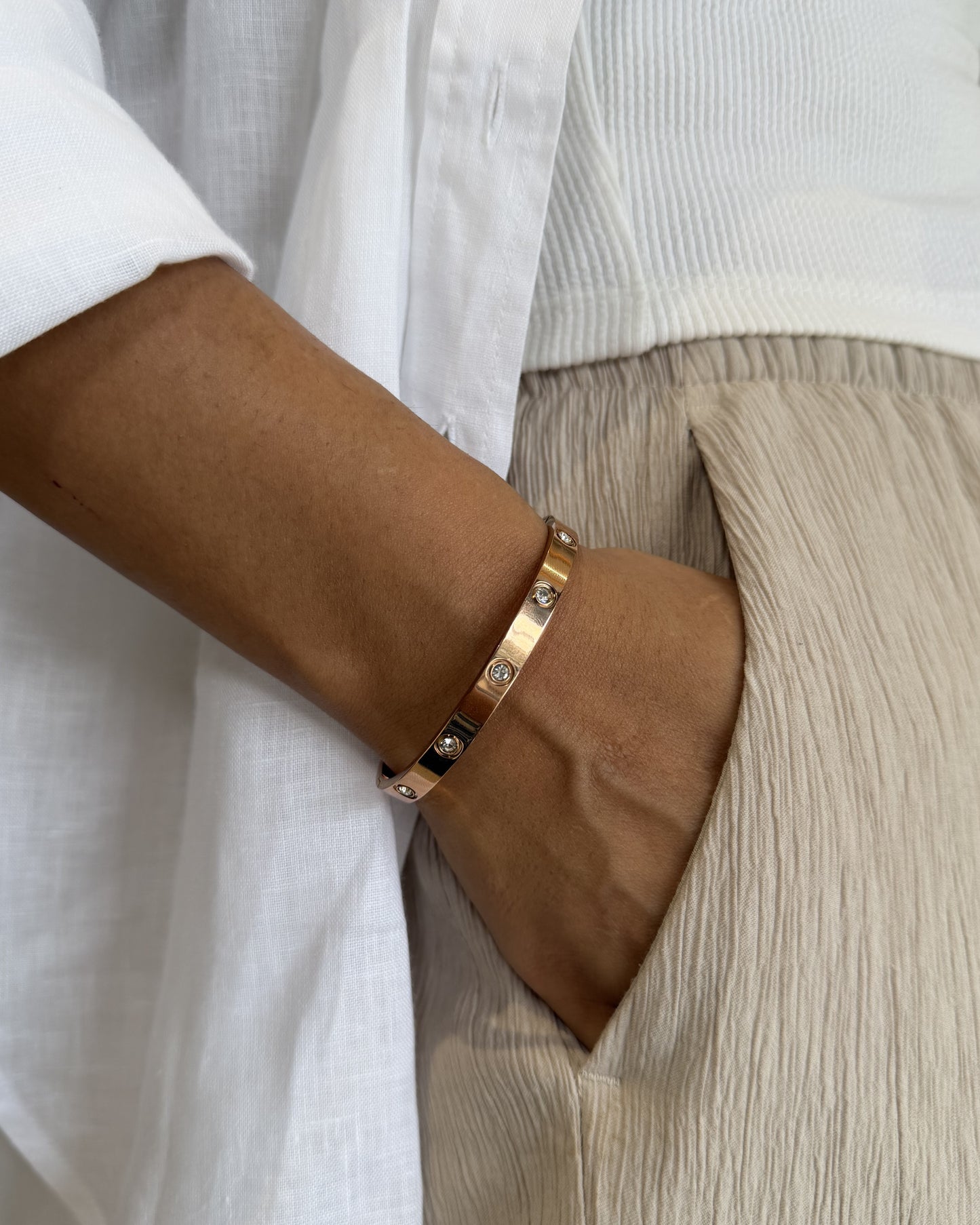 Rose Gold Studded Cartier Bracelet