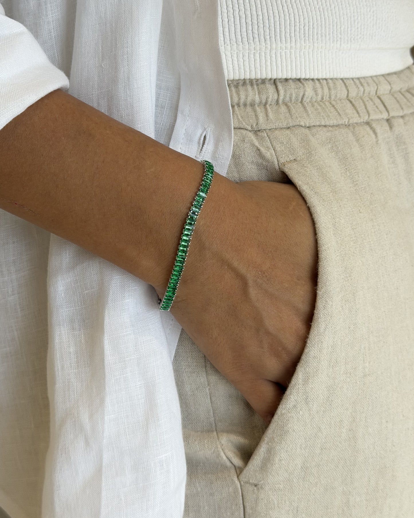 Emerald Radiance Tennis Bracelet