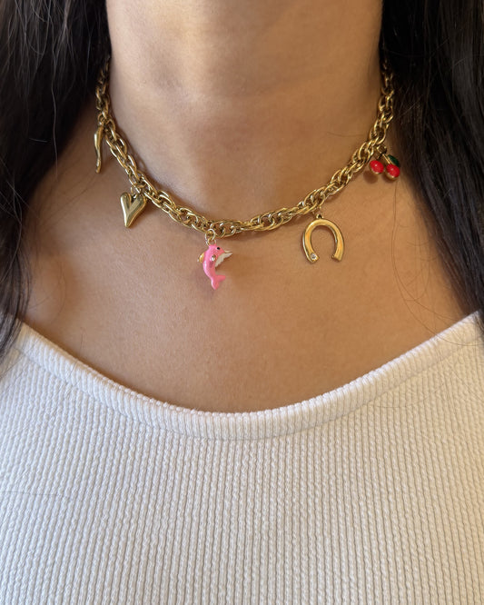 Golden Wishes Charm Necklace