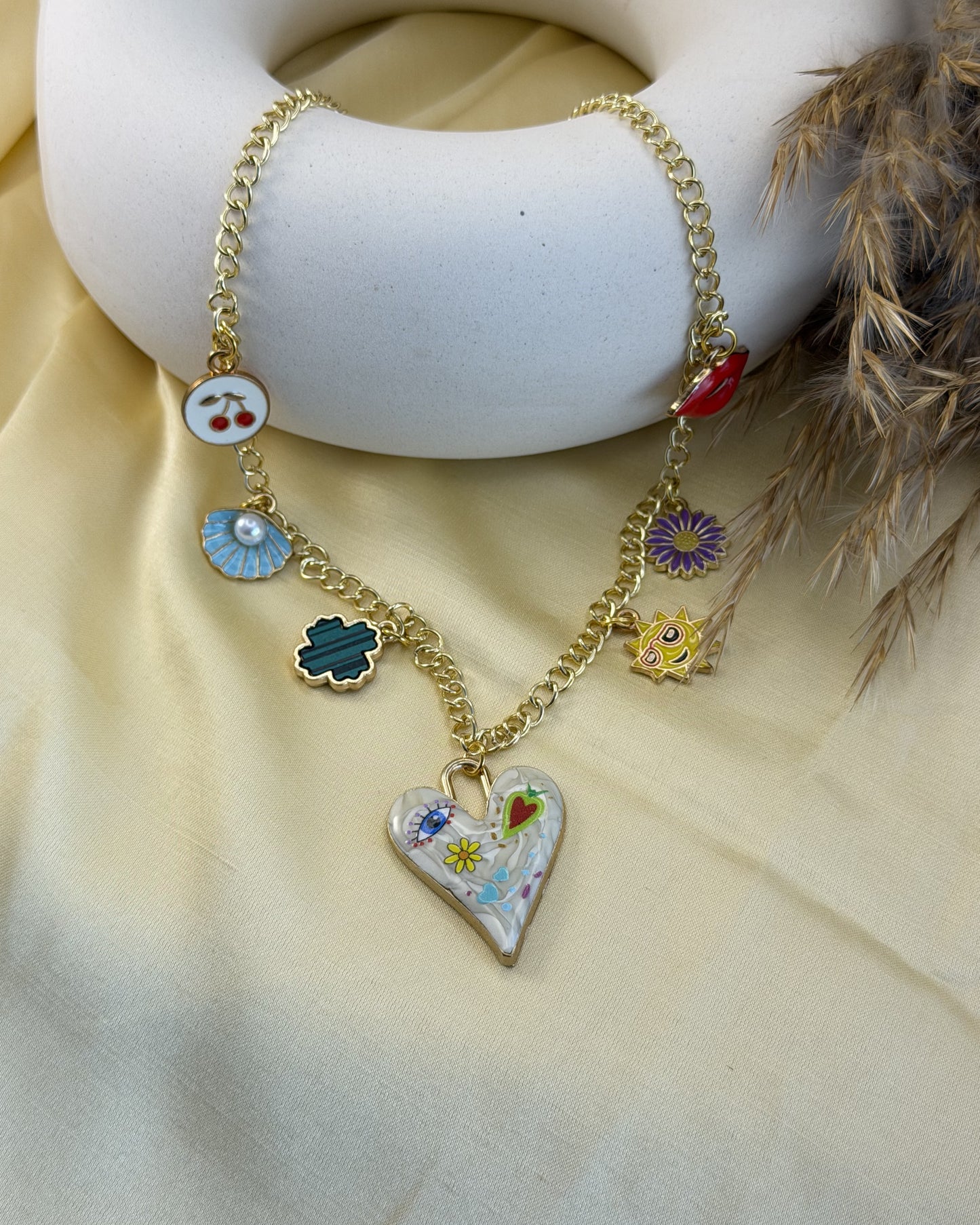 Love Mosaic Charm Necklace
