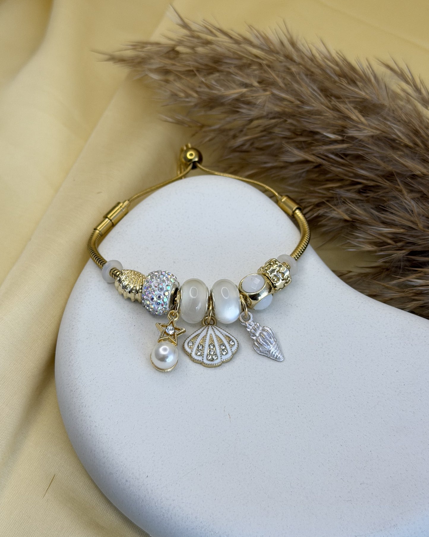 Ocean Pearl Charm Bracelet