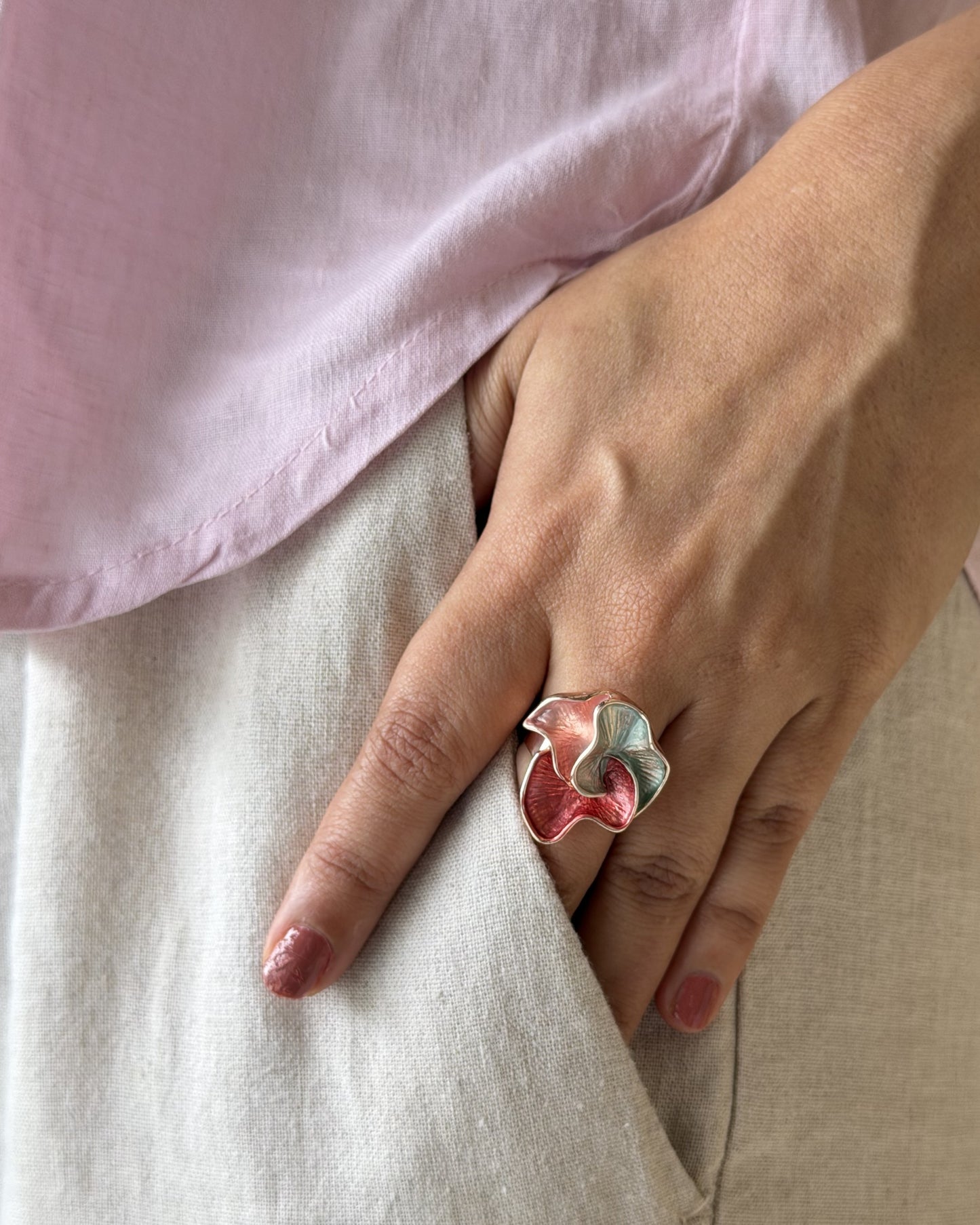 Petal Whisper Ring (Size Adjustable)