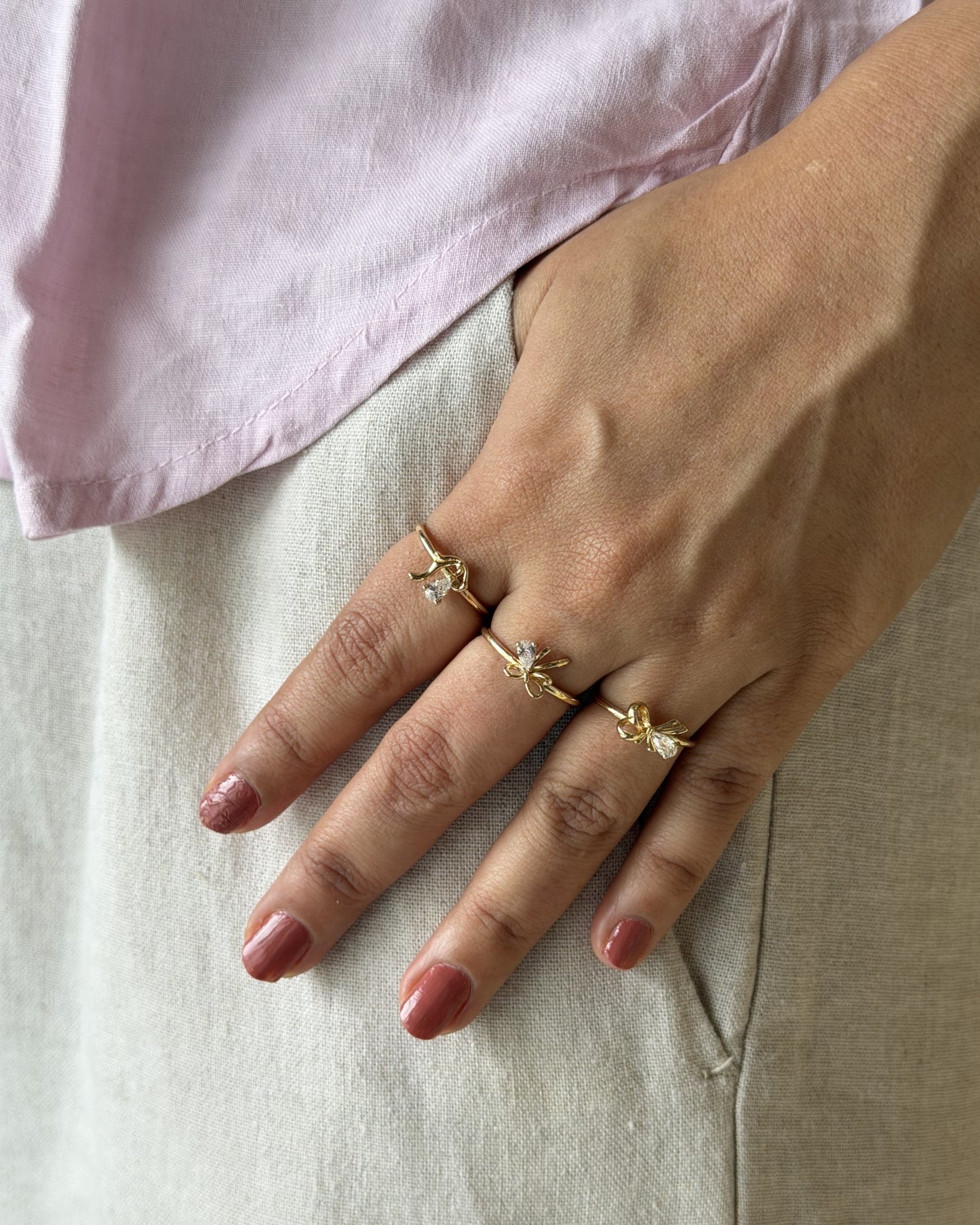 Lumi Bow Ring (Size Adjustable)
