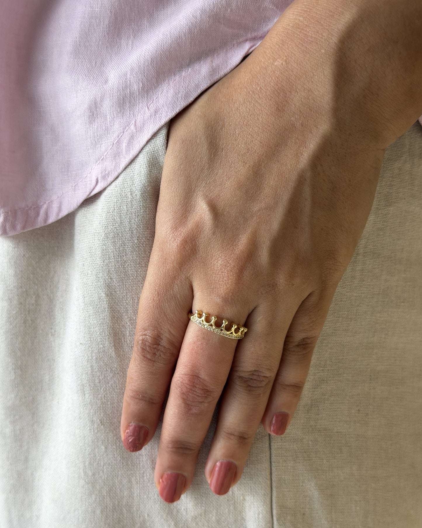 Crown Whisper Ring (Size Adjustable)
