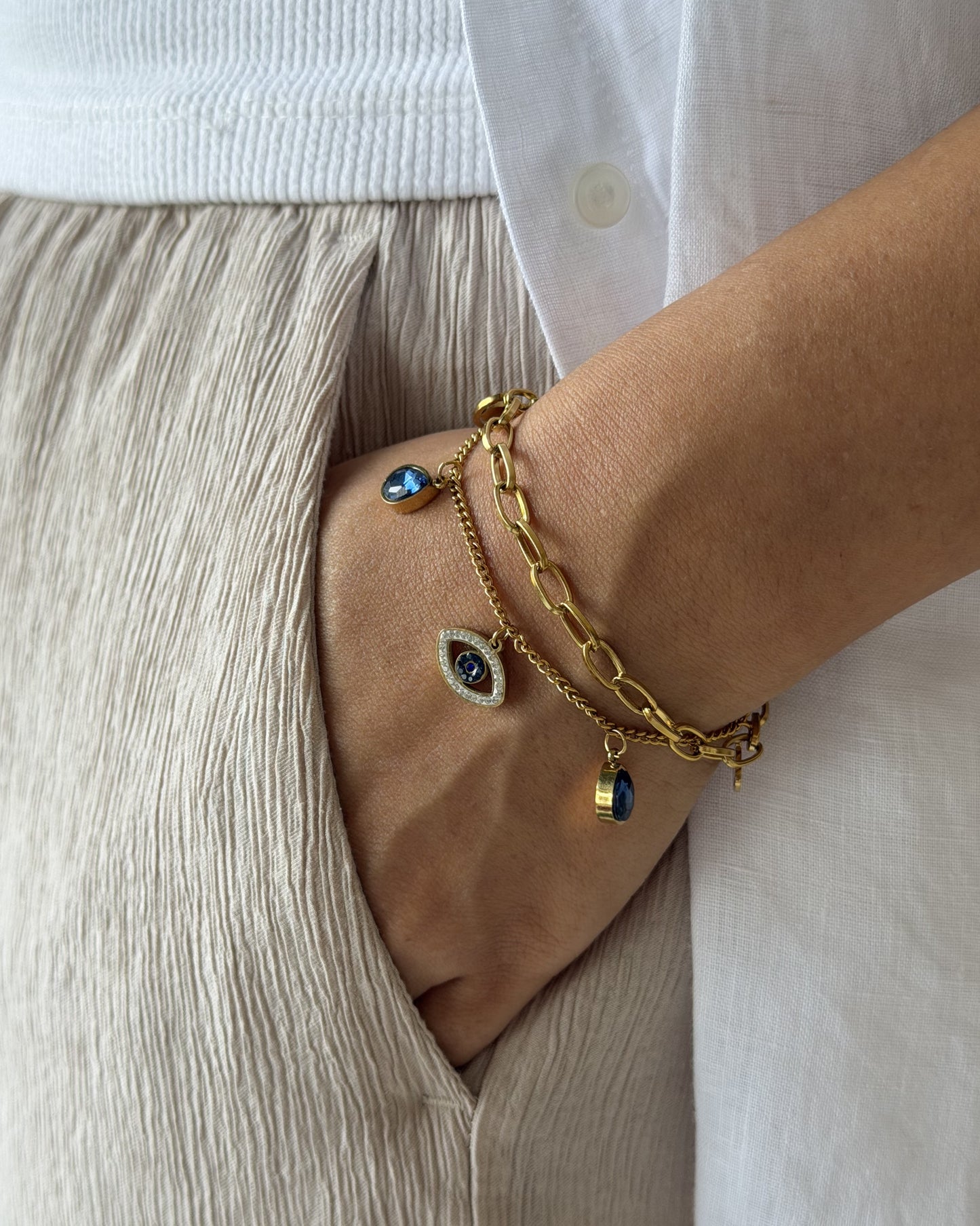 Sapphire Gaze Evil Eye Bracelet