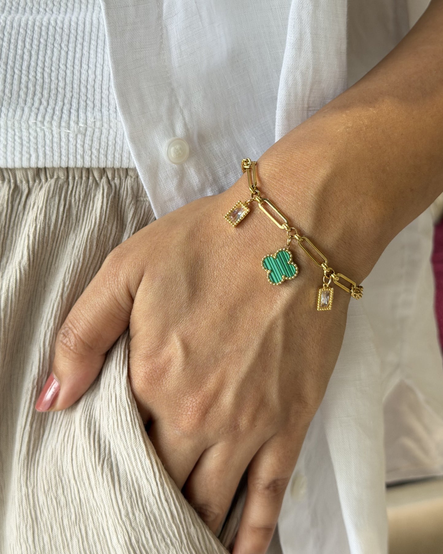 Emerald Clover Bracelet