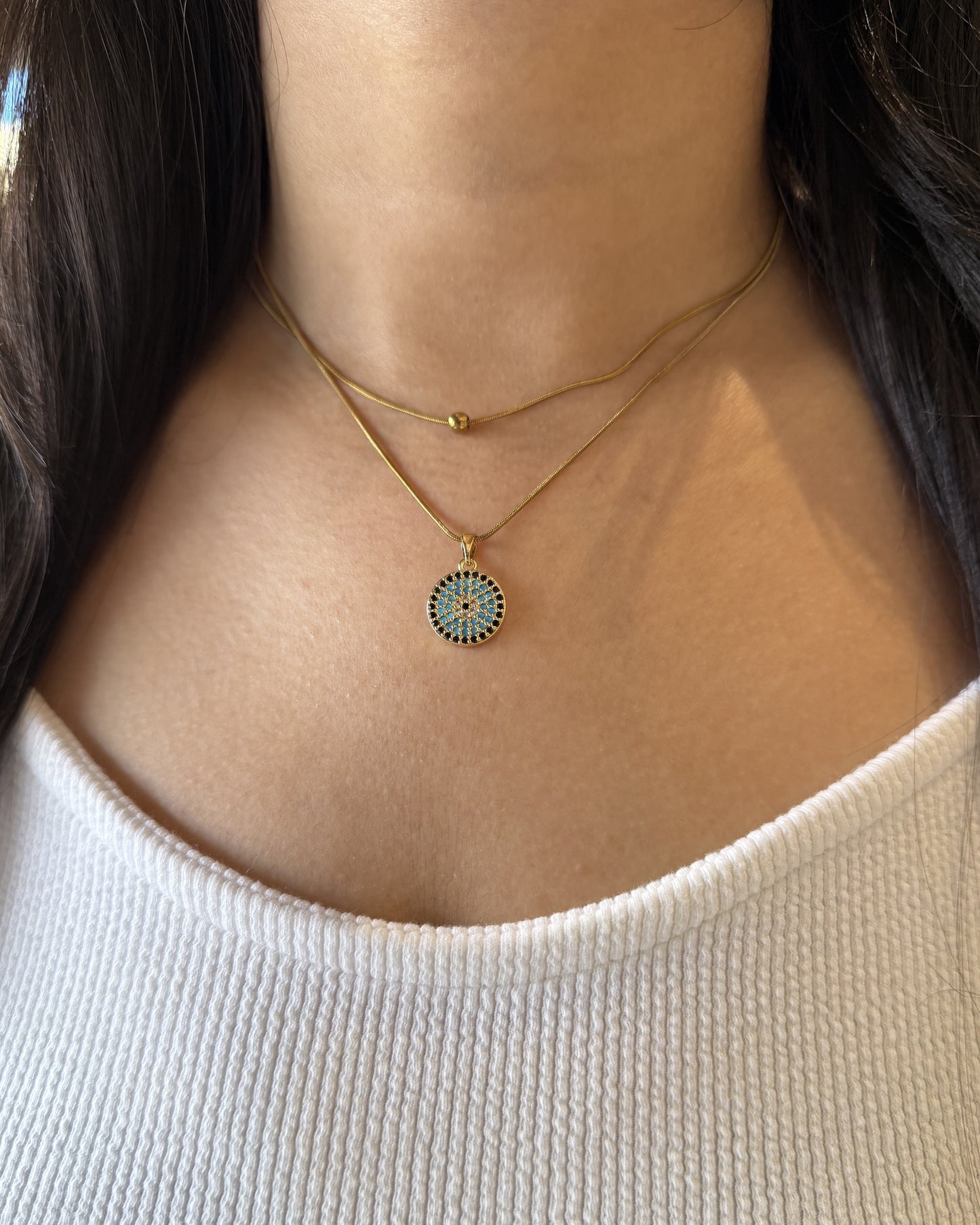 Blue Orbit Layered Necklace