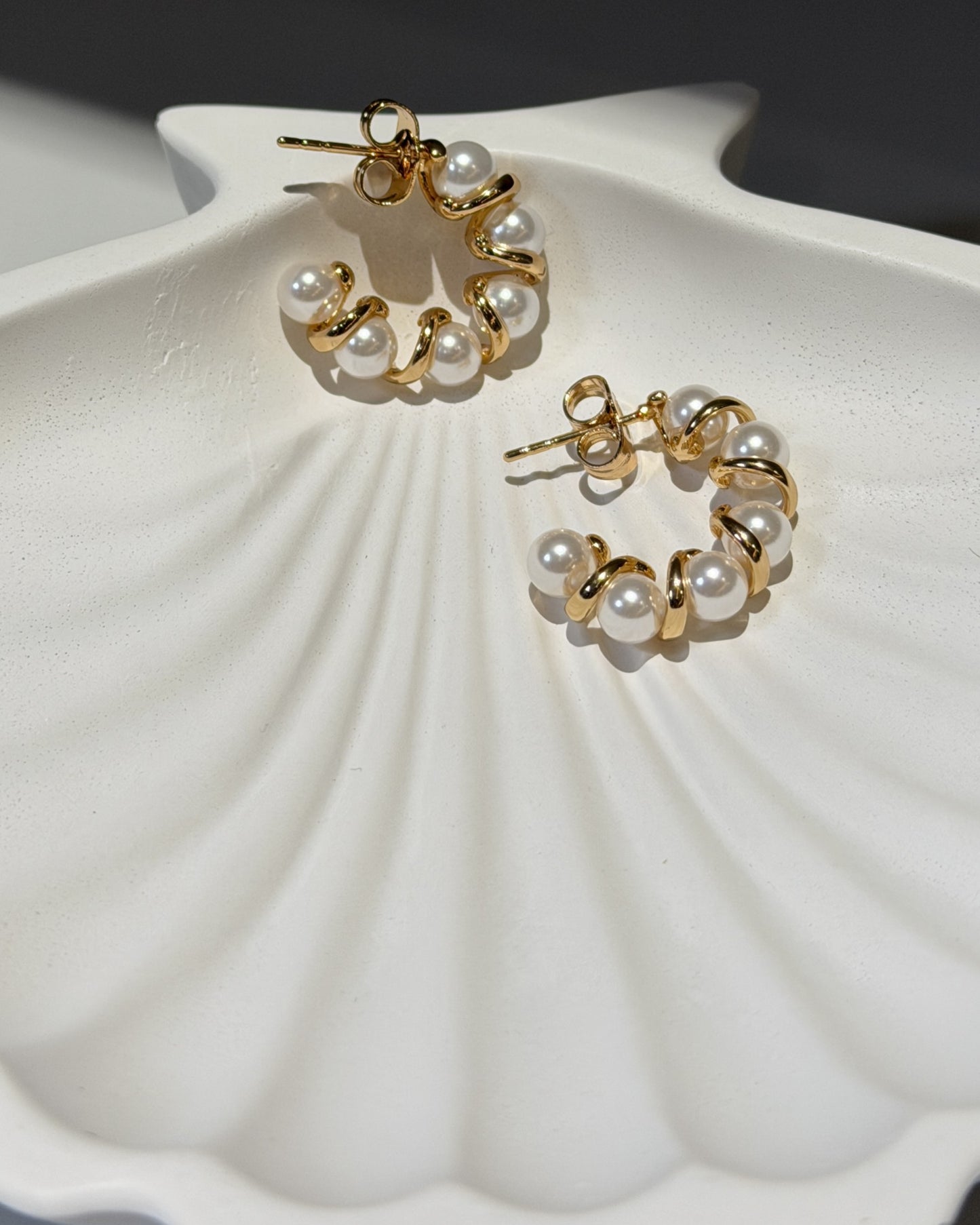 Pearl Embrace Hoops