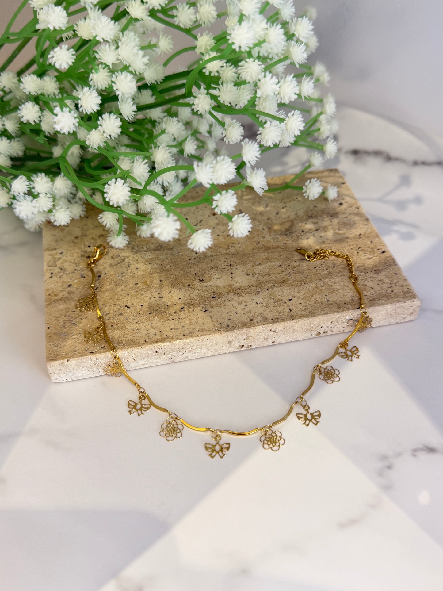 Floral Charm Anklet
