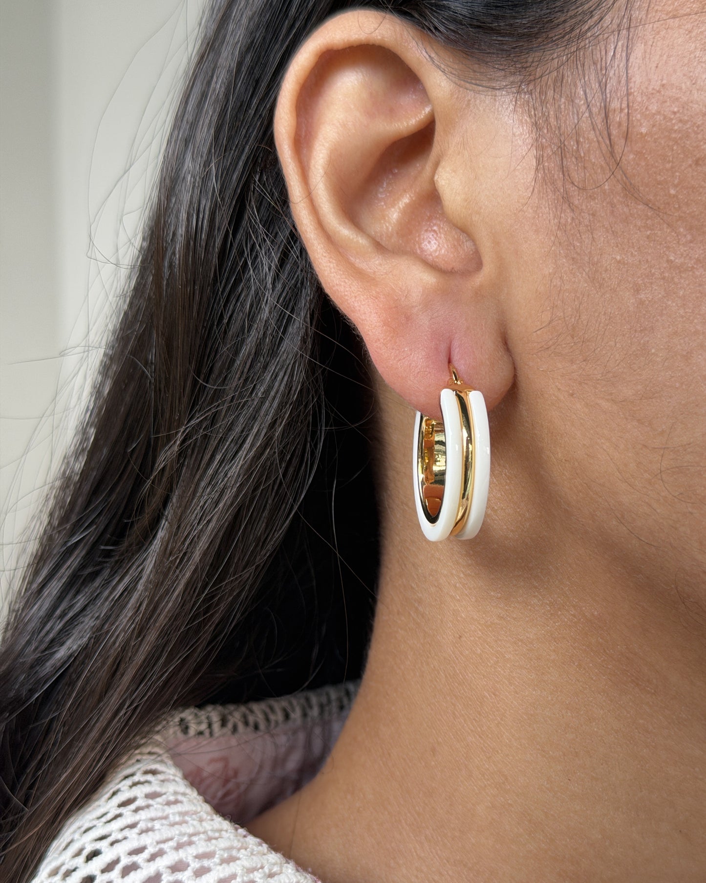 Ivory Luxe Hoops