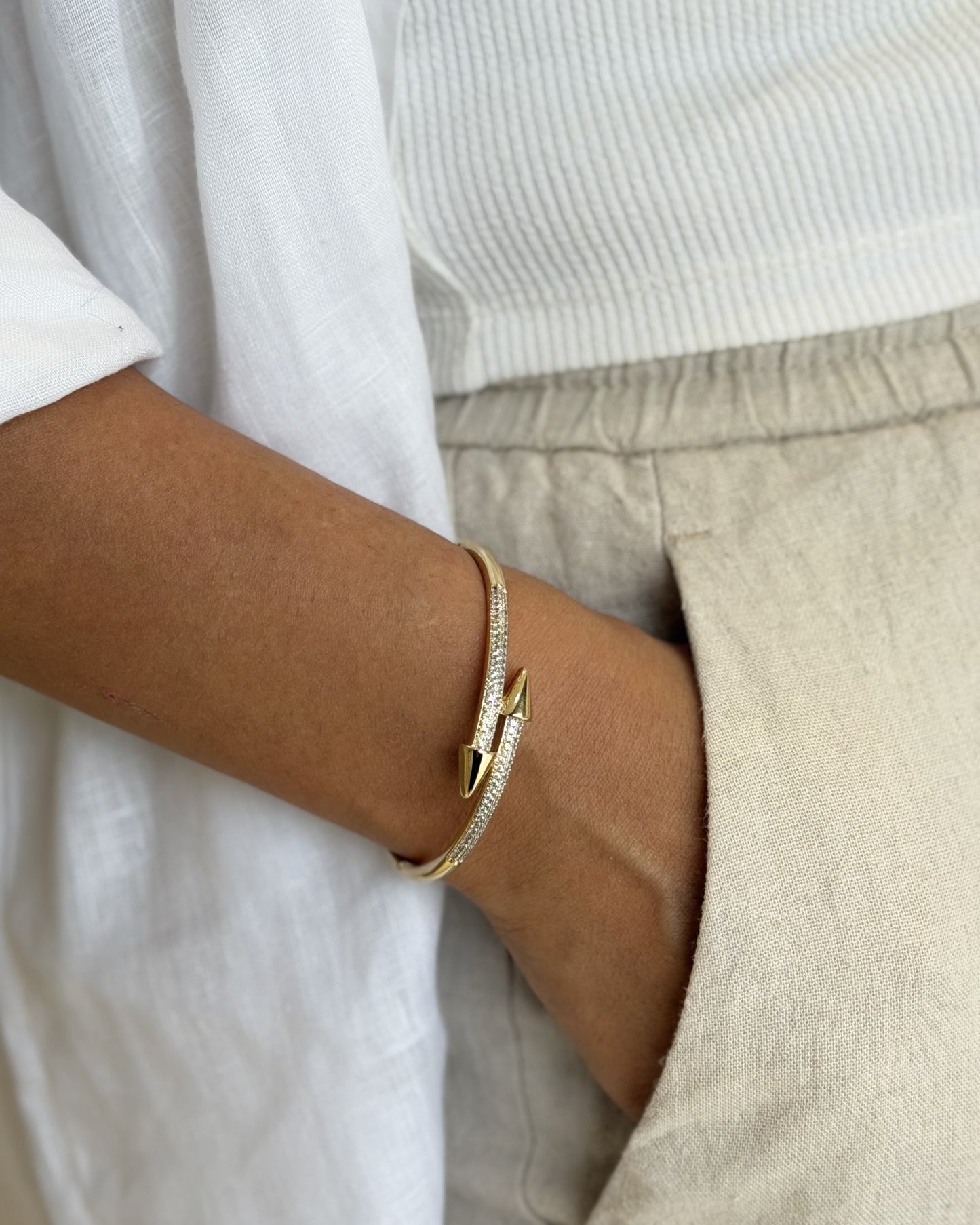 Crystal Pavé Nail Bracelet