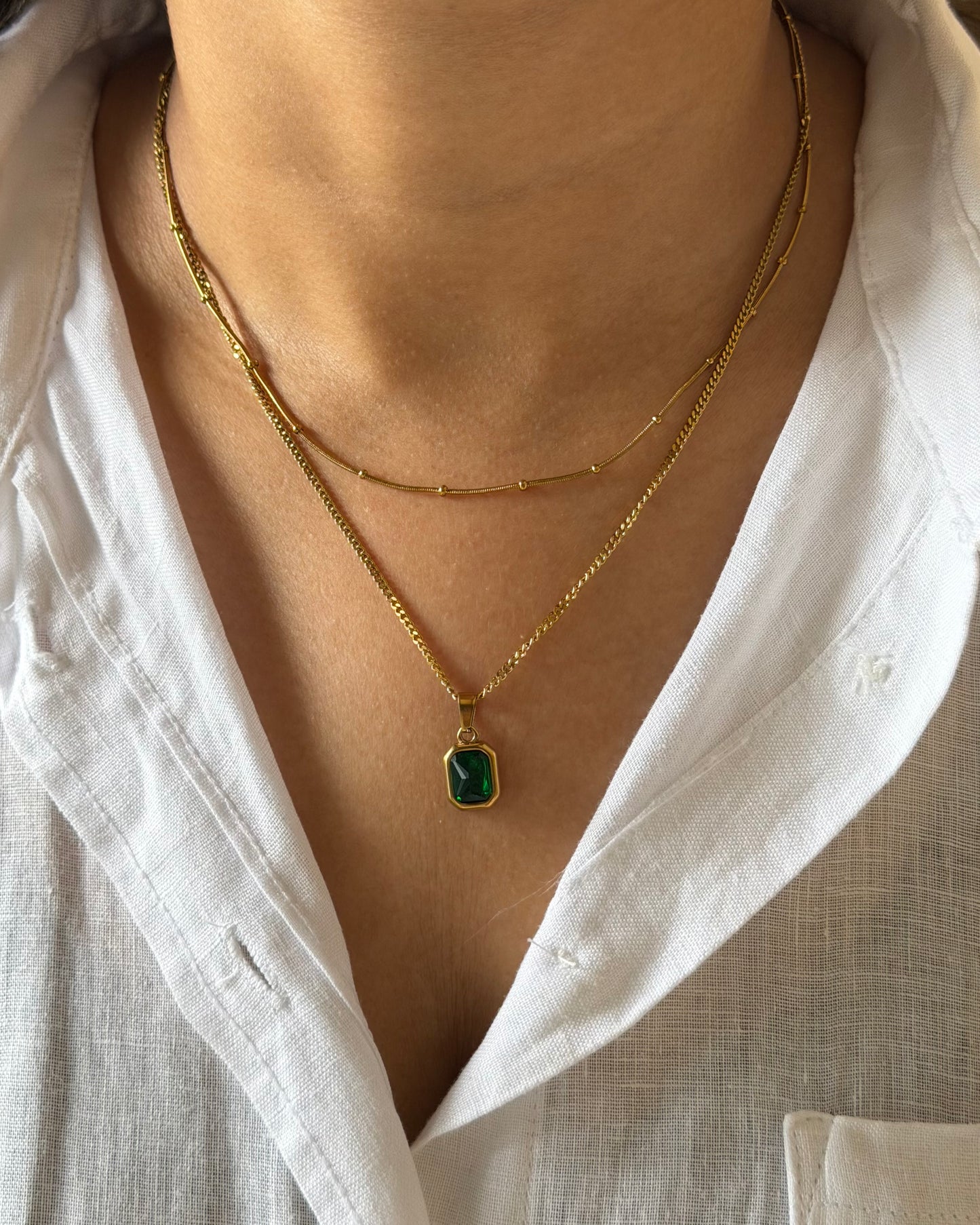 Emerald Layered Necklace