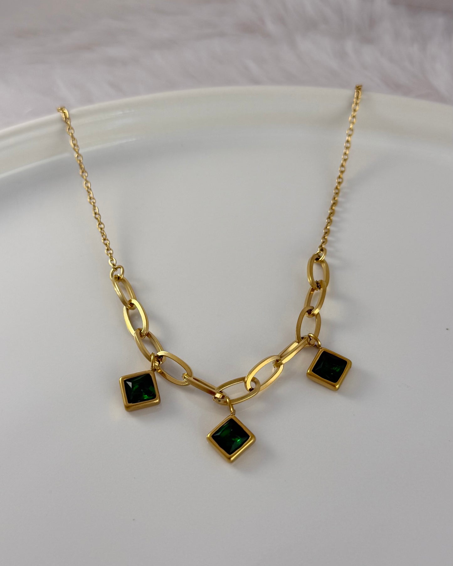 Emerald Trio Necklace