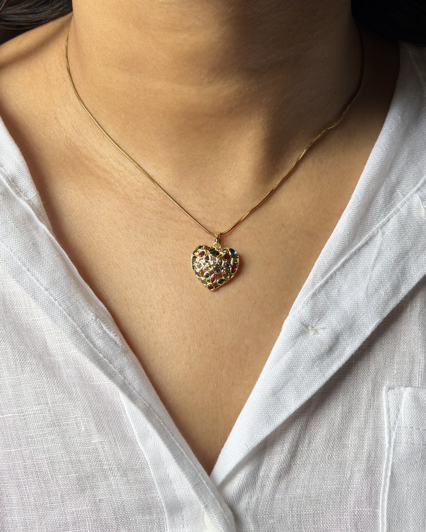 Rainbow Heart Necklace