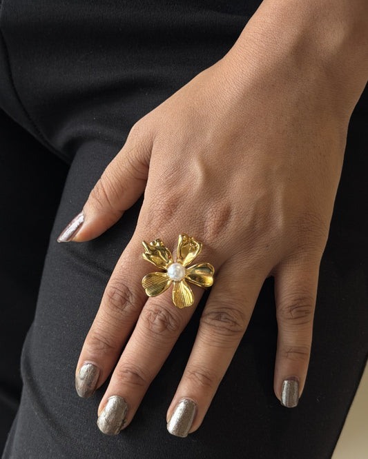 Solstice Flower Ring (Size Adjustable)