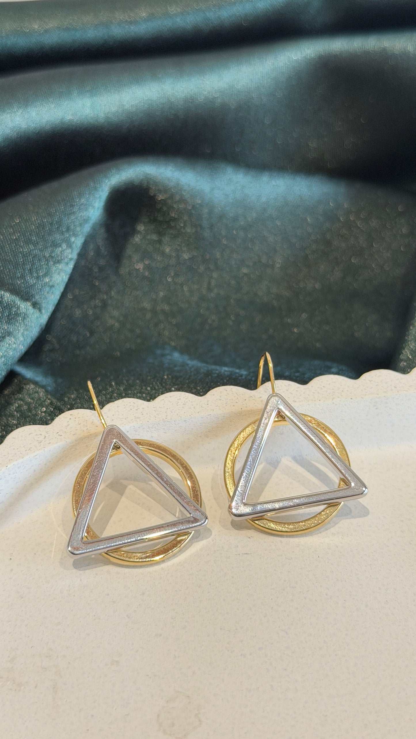 Two Tone Statement Earrings