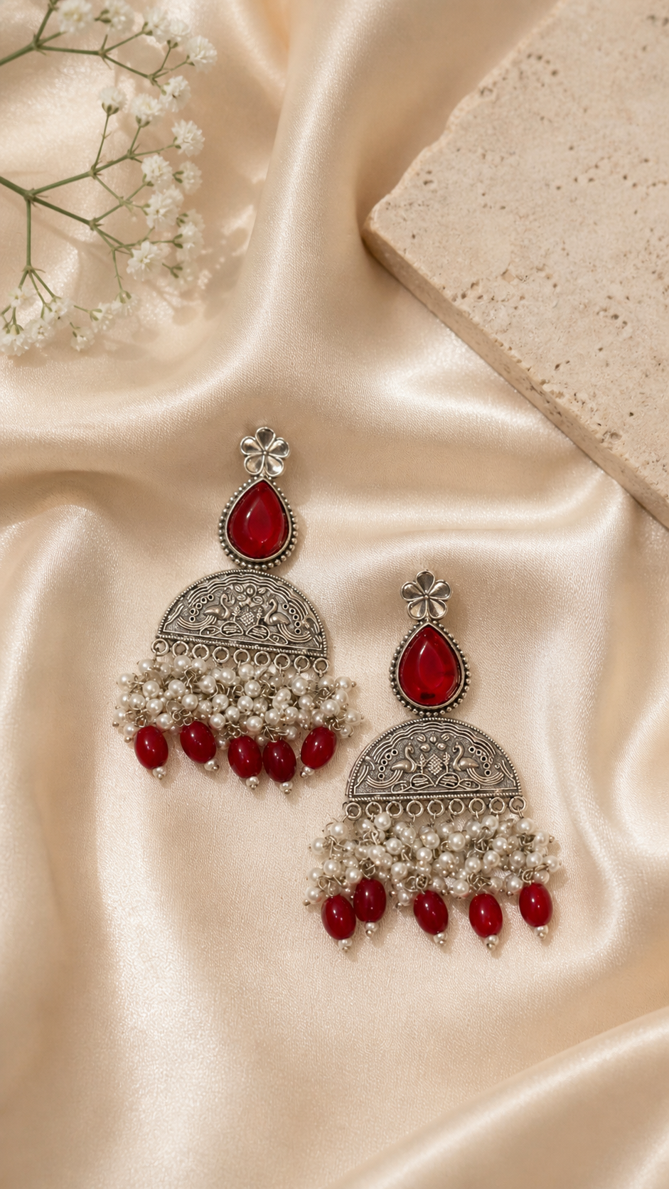 Ruby Pearl Danglers
