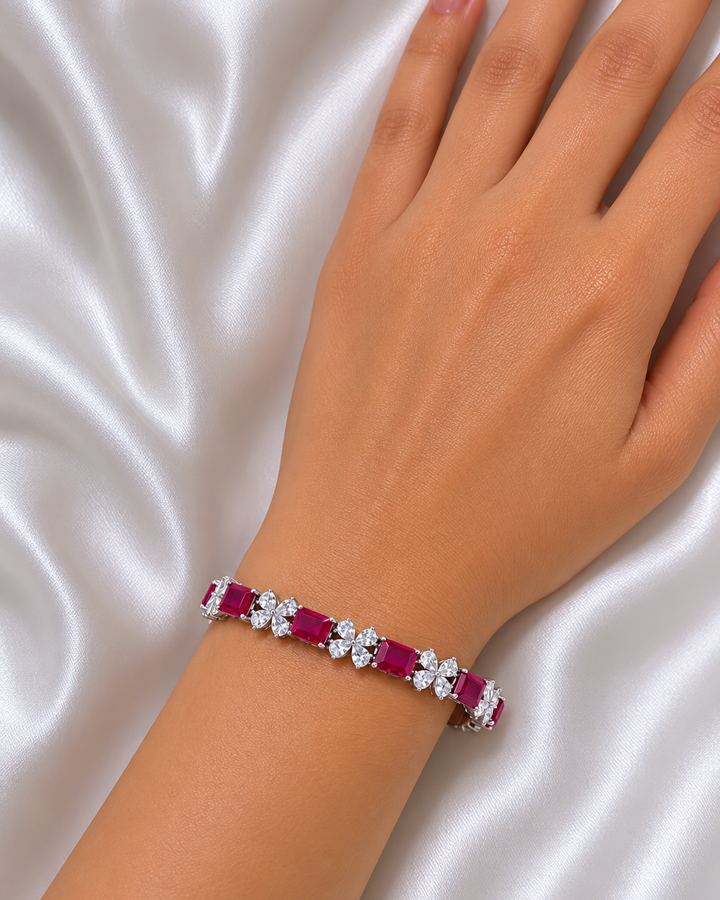 Ruby Blossom Bracelet