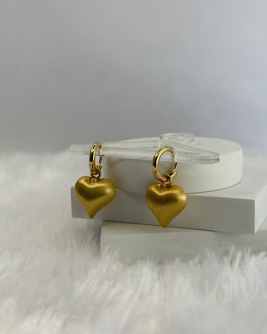 Golden Heart Drop Earrings