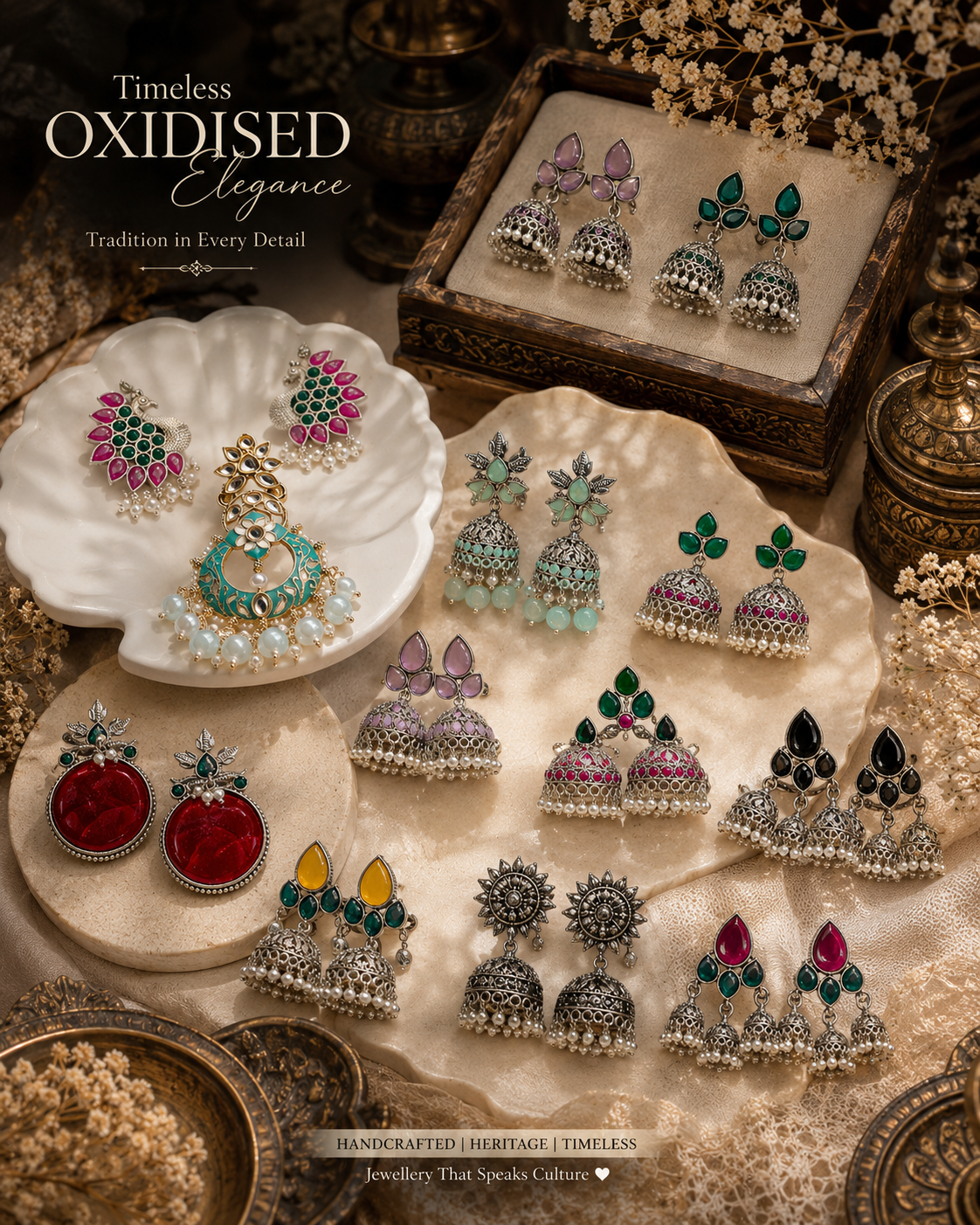 Oxidised Earrings