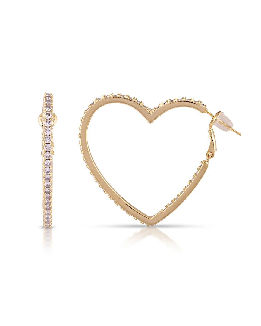 Celeste Heart Hoop Earrings
