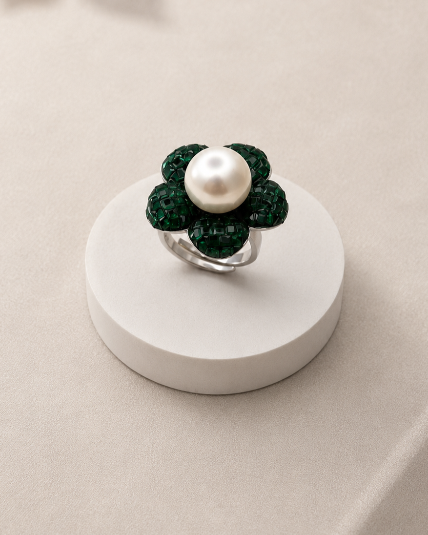 Emerald Pearl Ring
