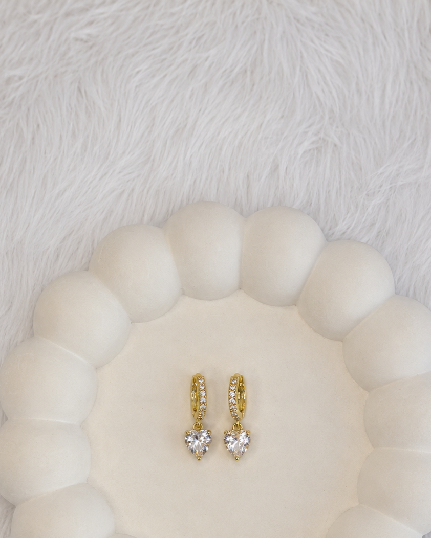 Dainty Heart Drop Earrings
