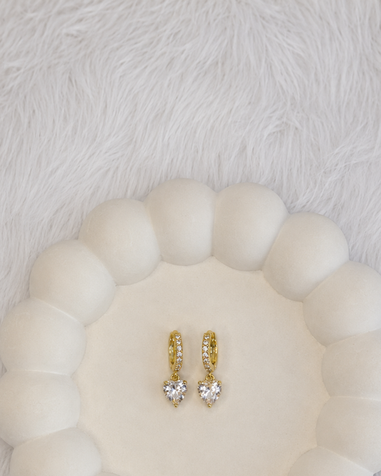 Dainty Heart Drop Earrings