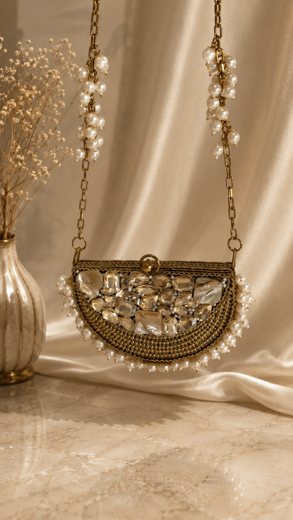 Pearl Bloom Mini Clutch