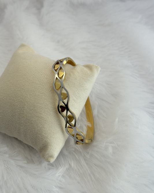 Dual Tone Heart Bracelet