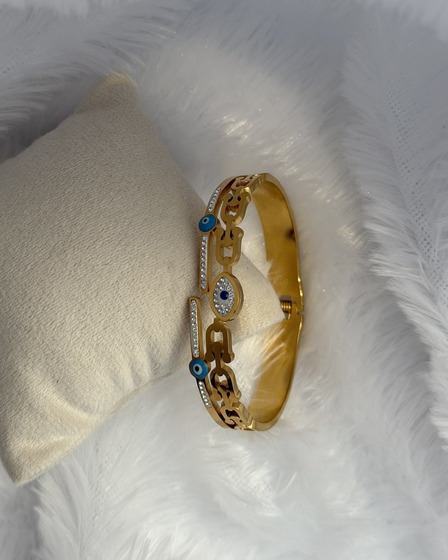 Evil eye studded bracelet