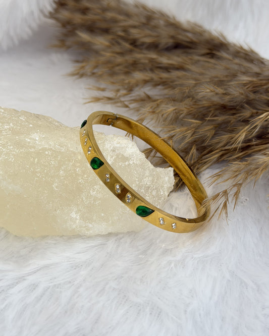 Emerald Leaf Studded Bracelet