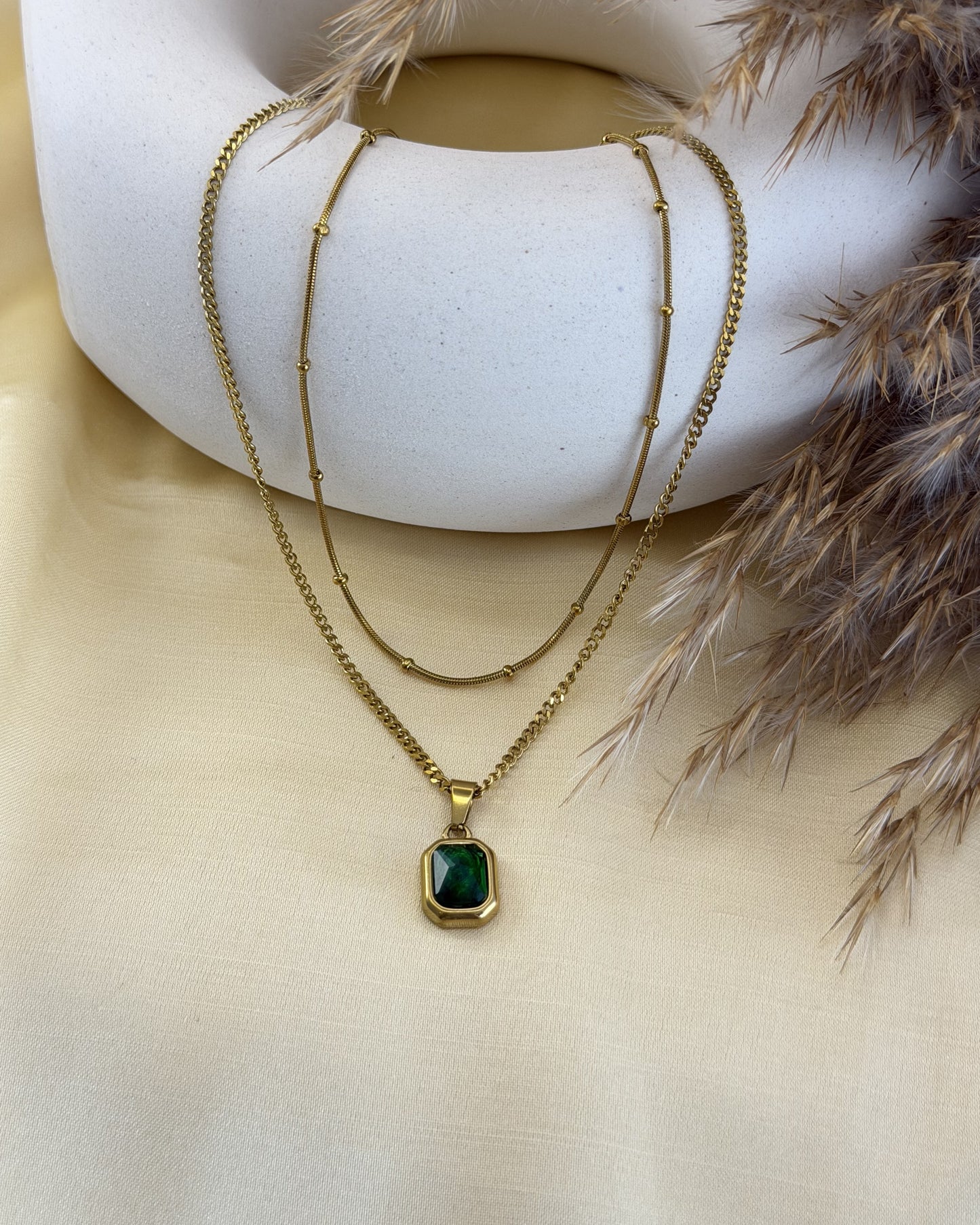 Emerald Layered Necklace