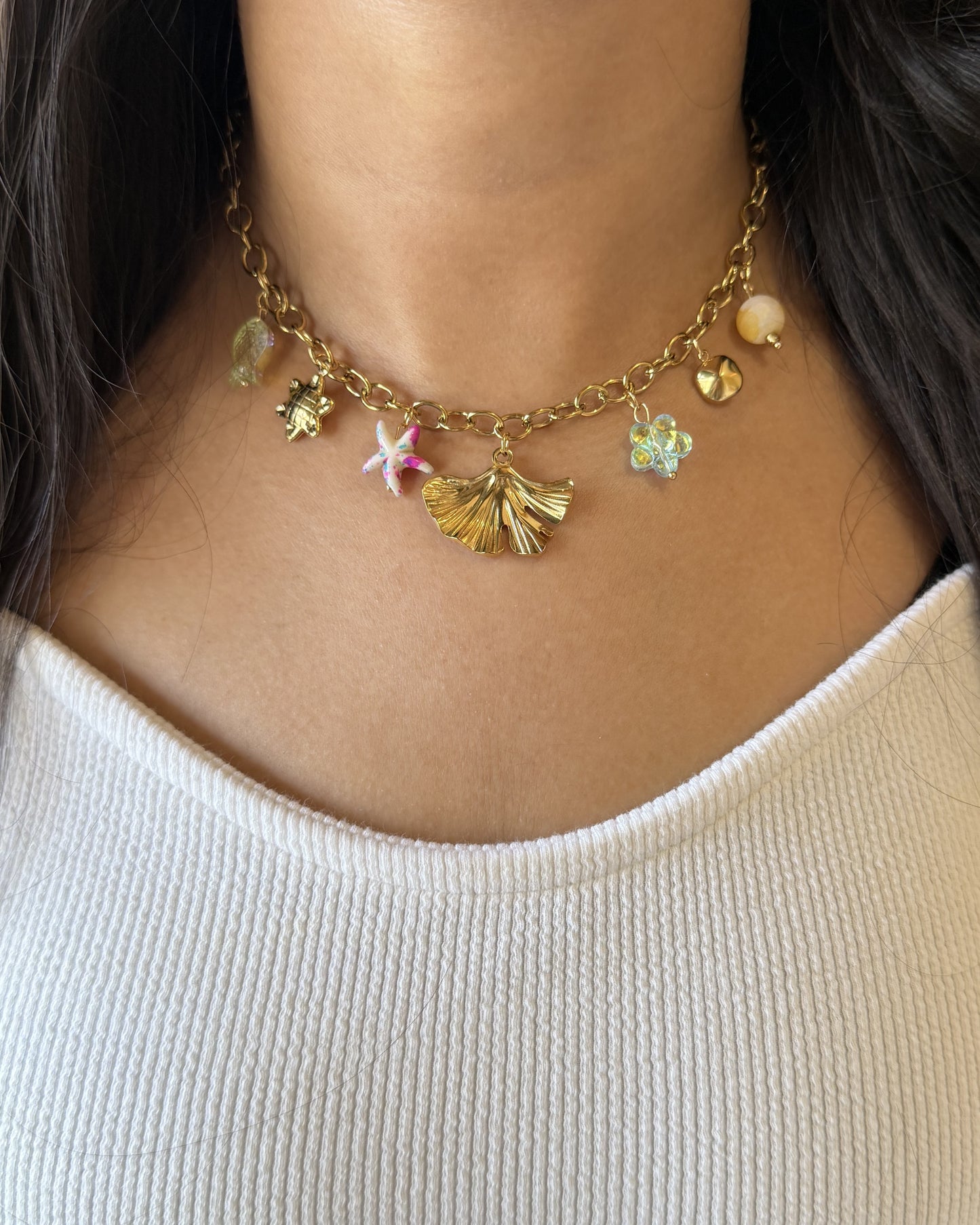 Seaside Bloom Charm Necklace
