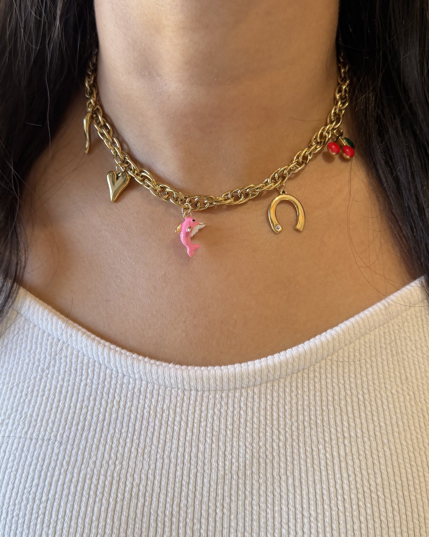 Golden Wishes Charm Necklace