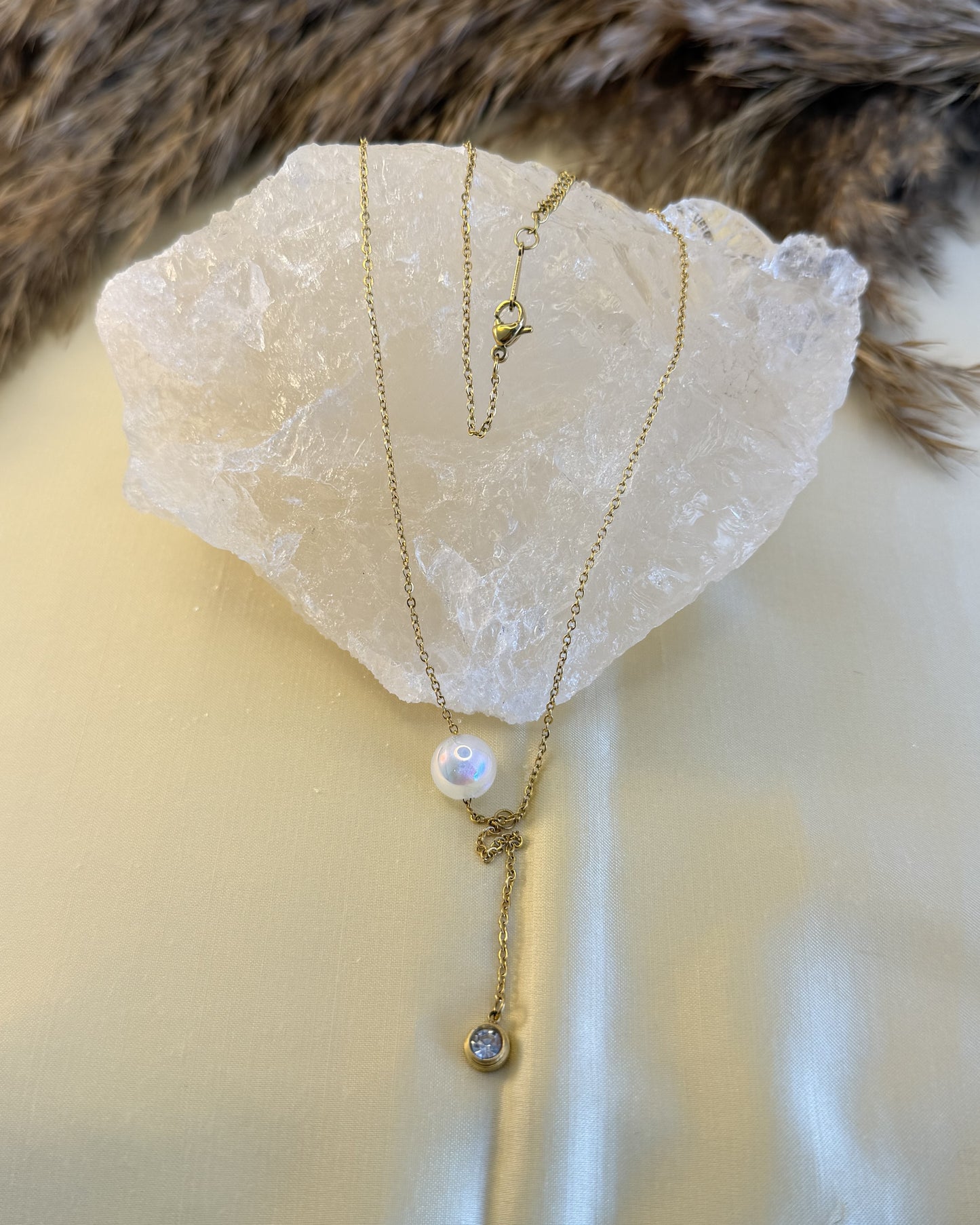 Iris Pearl Drop Necklace