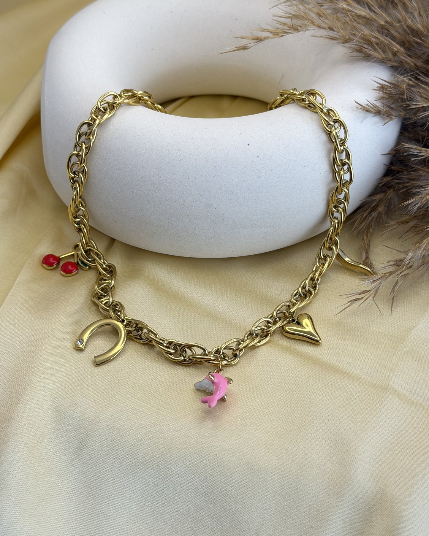 Golden Wishes Charm Necklace
