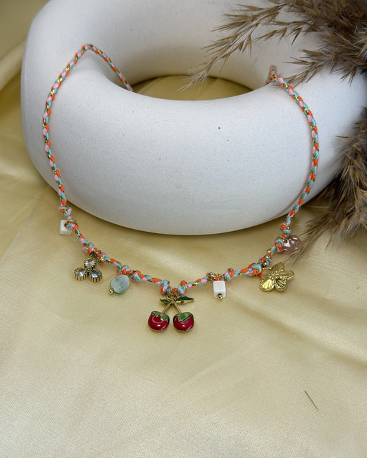 Cherry Blossom Charm Necklace