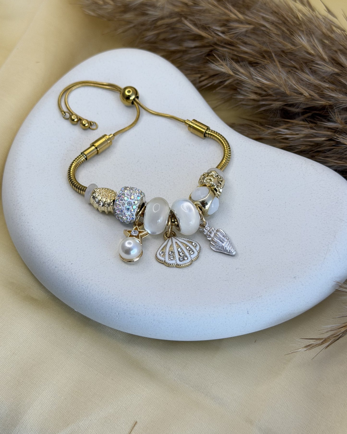 Ocean Pearl Charm Bracelet