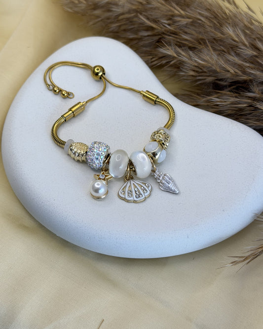Ocean Pearl Charm Bracelet
