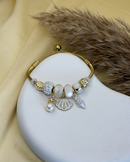 Ocean Pearl Charm Bracelet