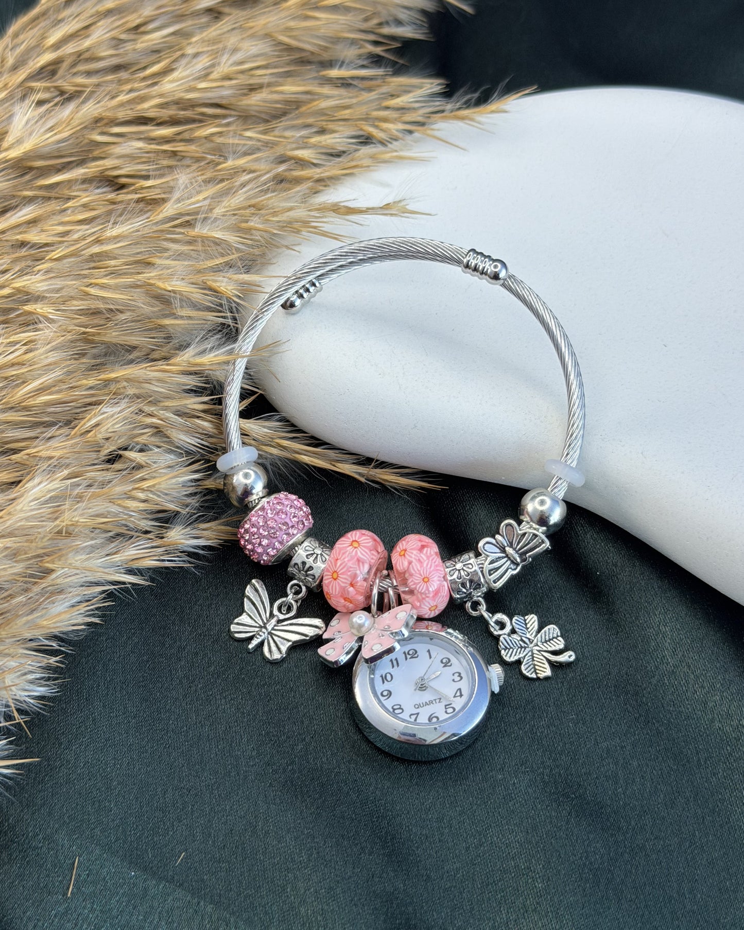 Butterfly Bloom Charm Watch Bracelet