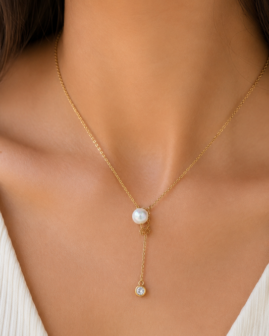Iris Pearl Drop Necklace