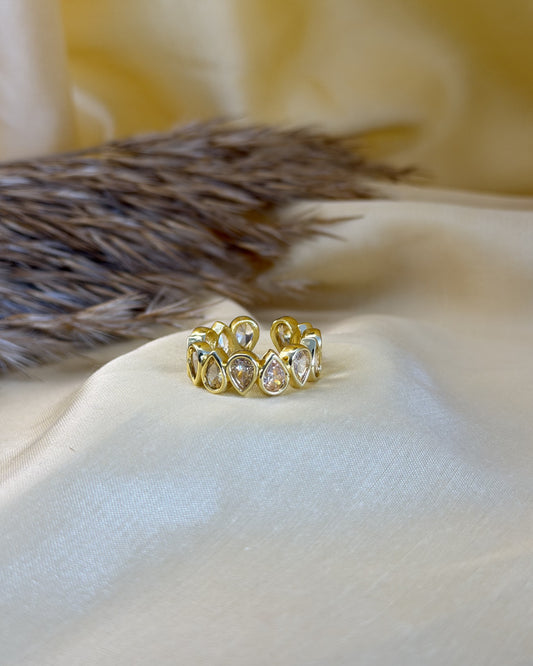 Lustre Teardrop Ring  (Size Adjustable)