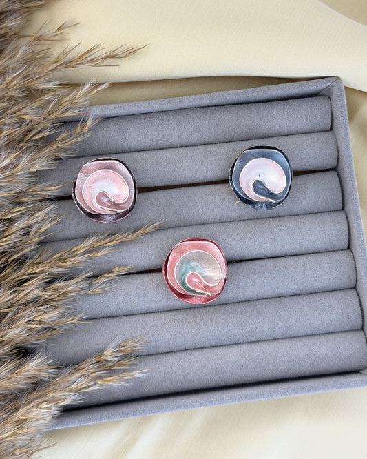 Blush Wave Ring (Size Adjustable)