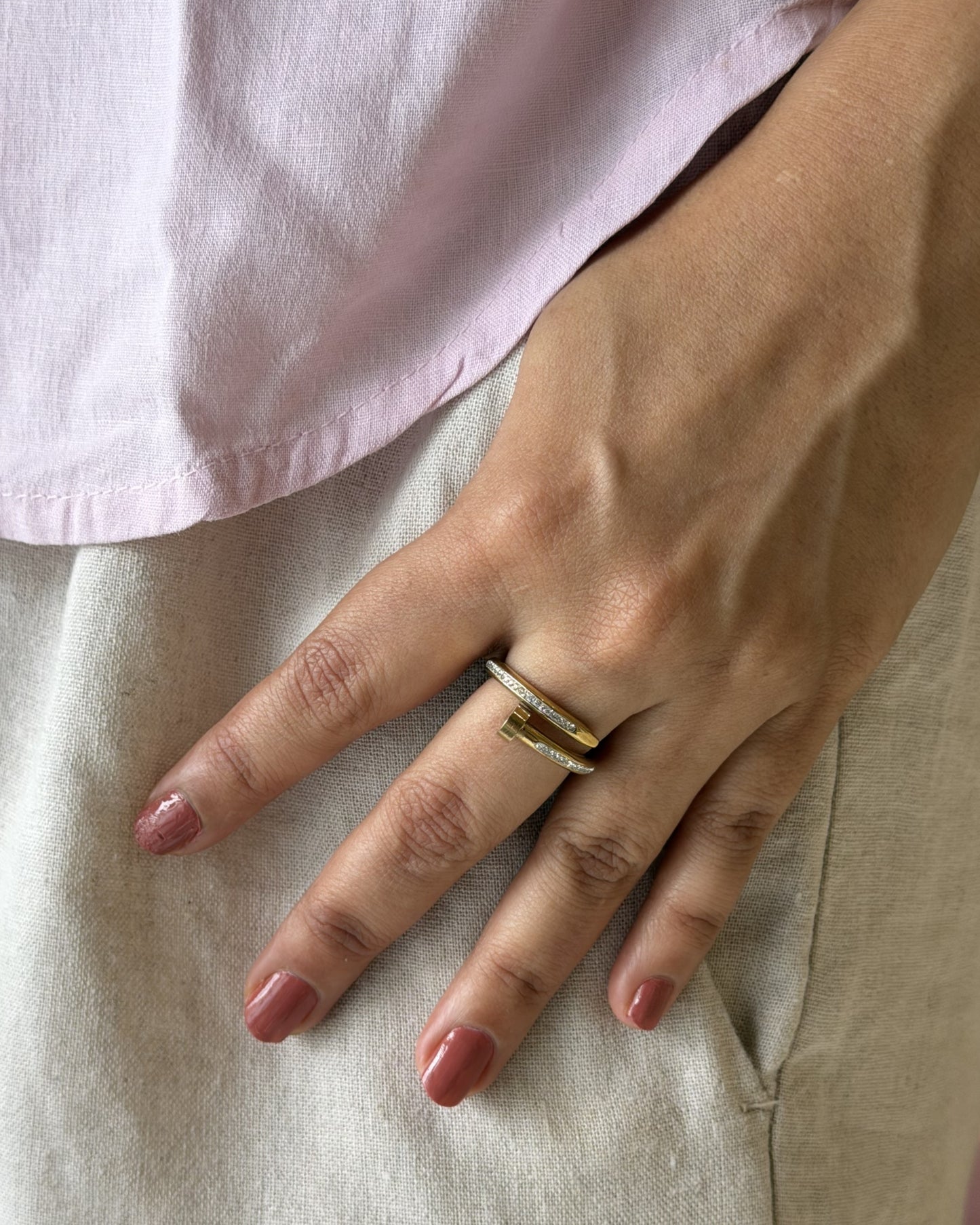 Nail Studded Cartier Ring