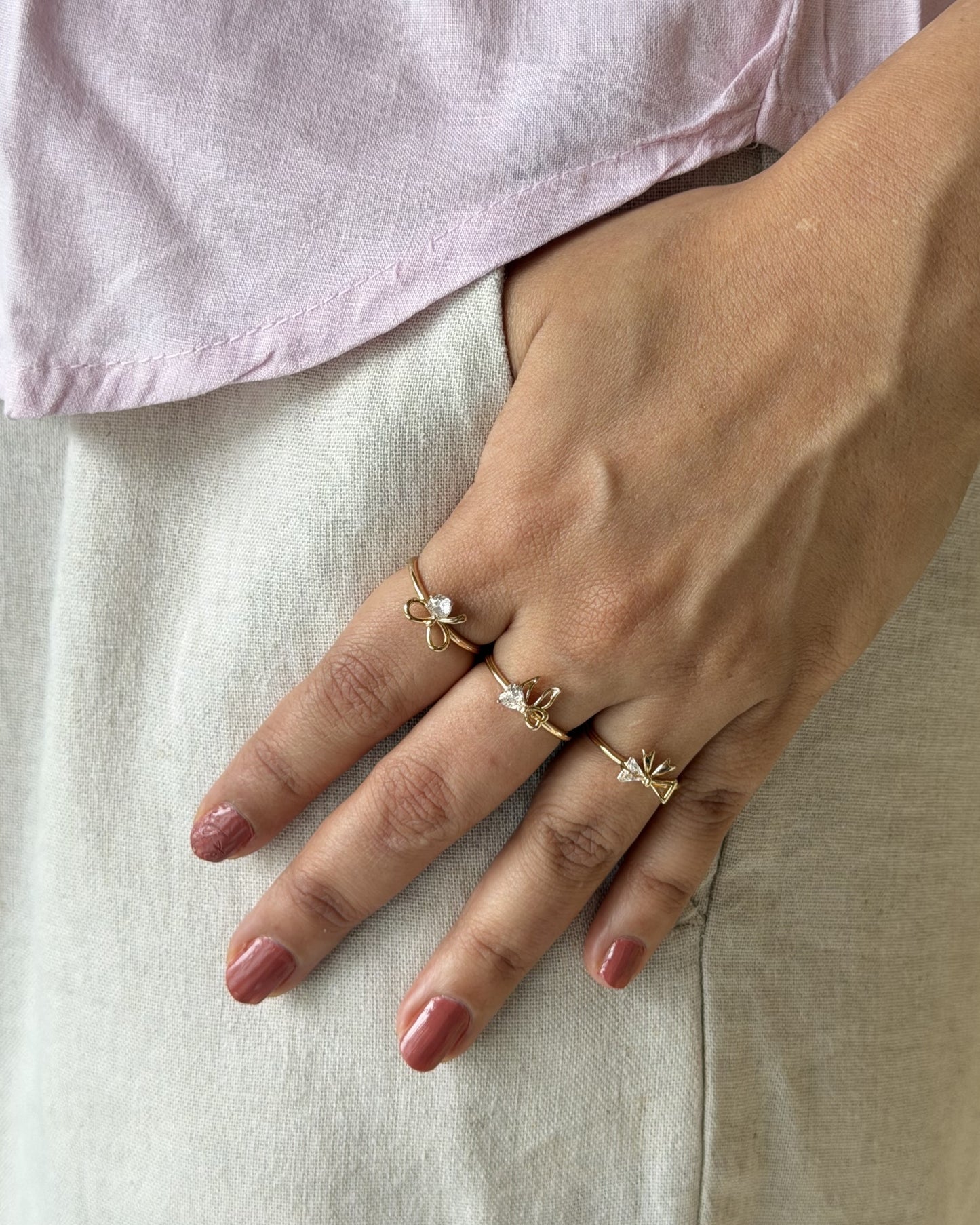 Celeste Bow Ring (Size Adjustable)