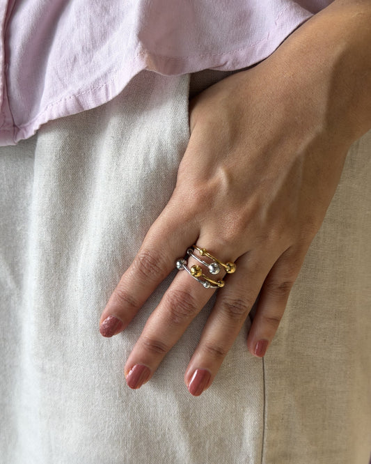 Orbit Dual Tone Ring (Size Adjustable)