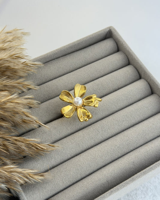 Solstice Flower Ring (Size Adjustable)