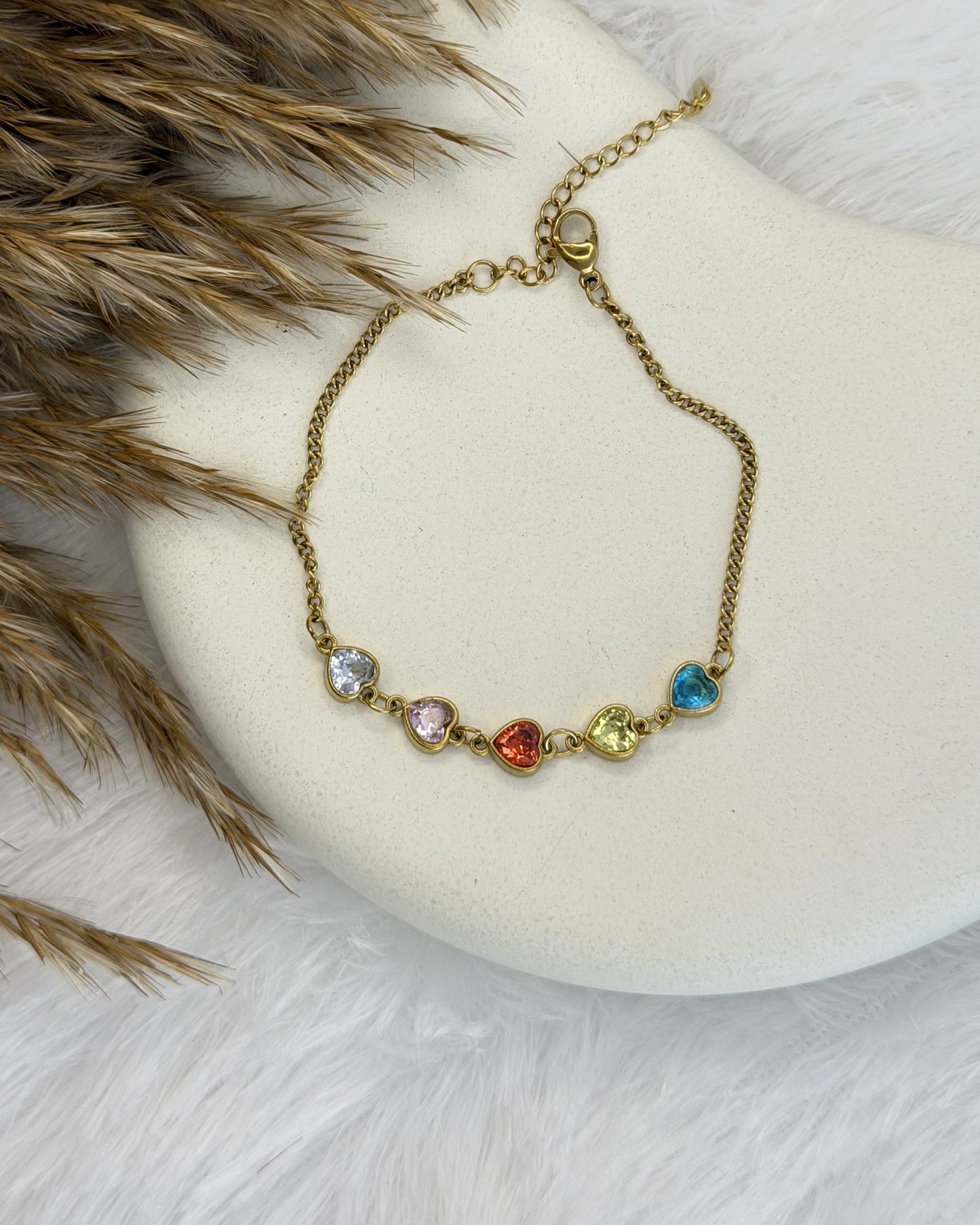 Rainbow Heart Bracelet